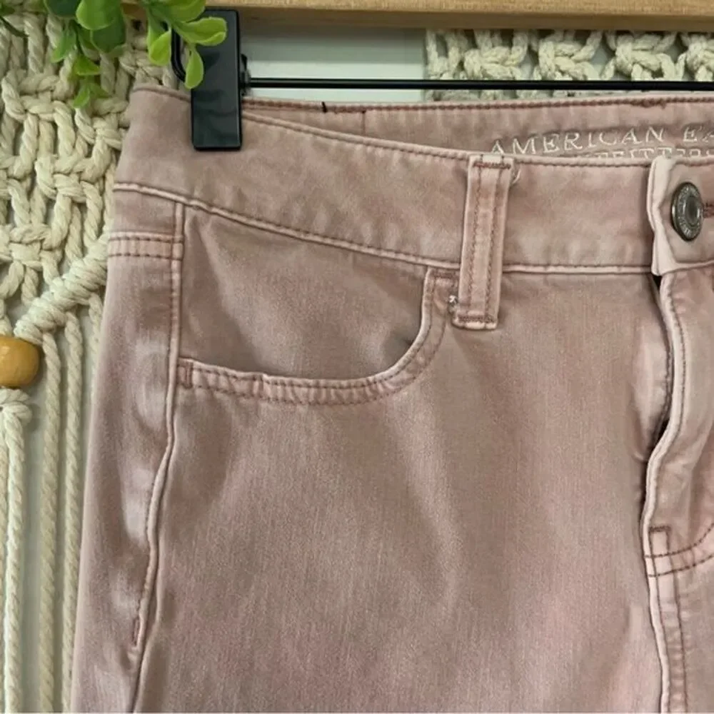 AMERICAN EAGLE Women’s Hi Rise Jegging 360 Super Stretch Light Mauve Pink Size 4 - Picture 7 of 15